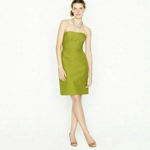 J. CREW Green Strapless Dress Pockets